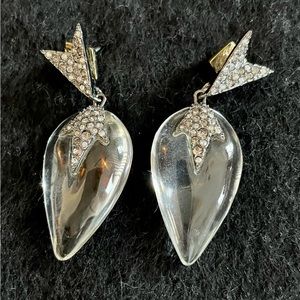 Alexis Bittar clear lucite earrings.